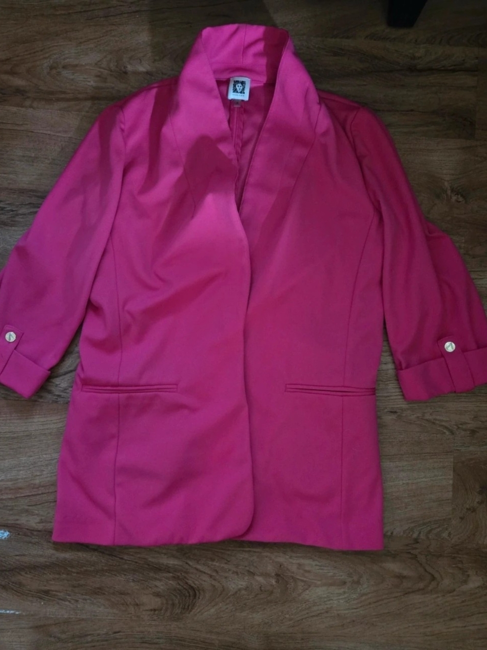 Pink Women's Open Front Blazer Jacket